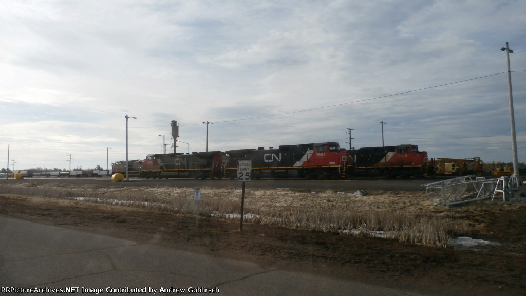 CN 2594, 2313 + 2633 at the Yard